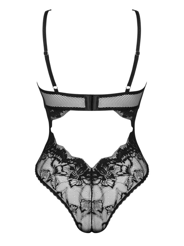 Black Lace Bodysuit Obsessive Olvidia — Underwired Cups