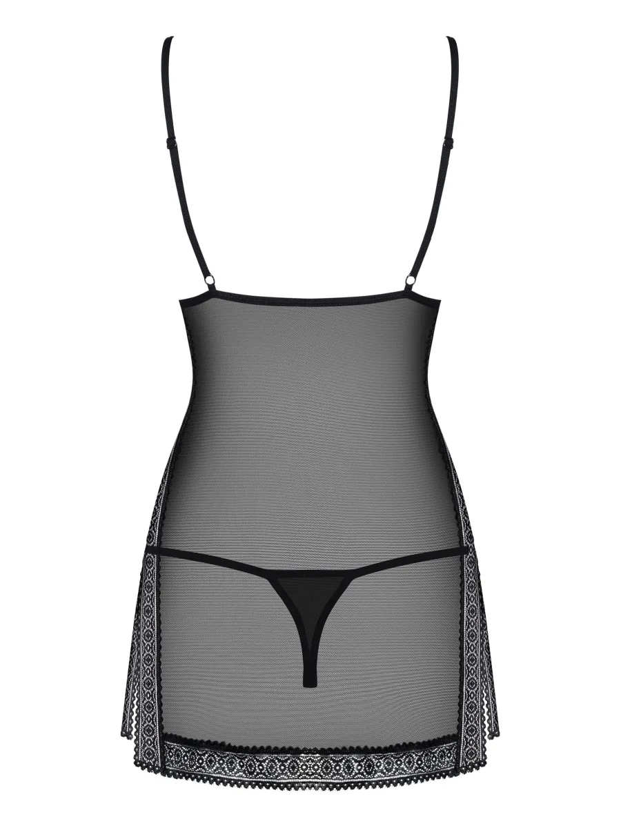 Black Lace Chemise Obsessive 862-CHE-1 — Padded Cups