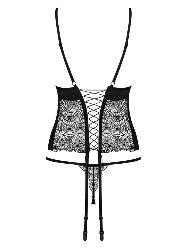 Black Lace Corset Obsessive Sharlotte — Underwired Set