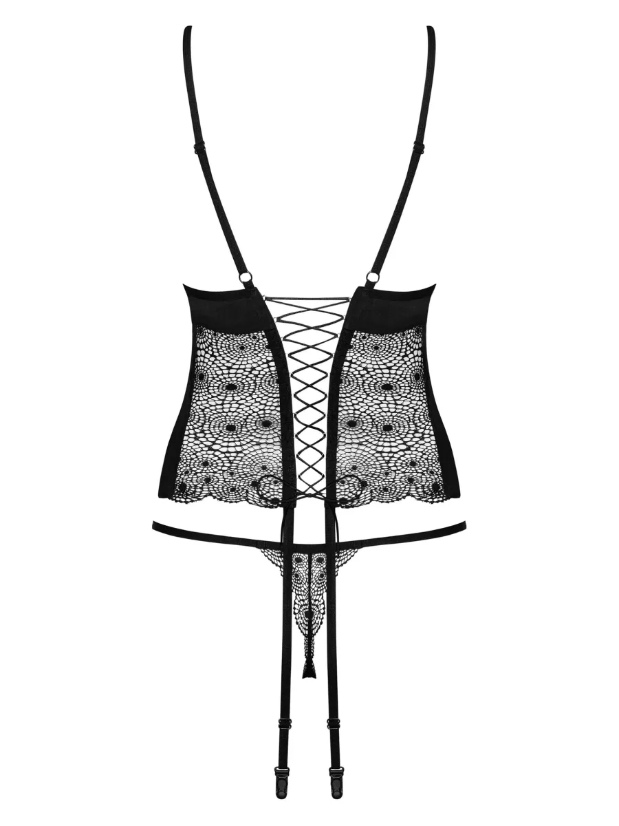Black Lace Corset Obsessive Sharlotte — Underwired Set