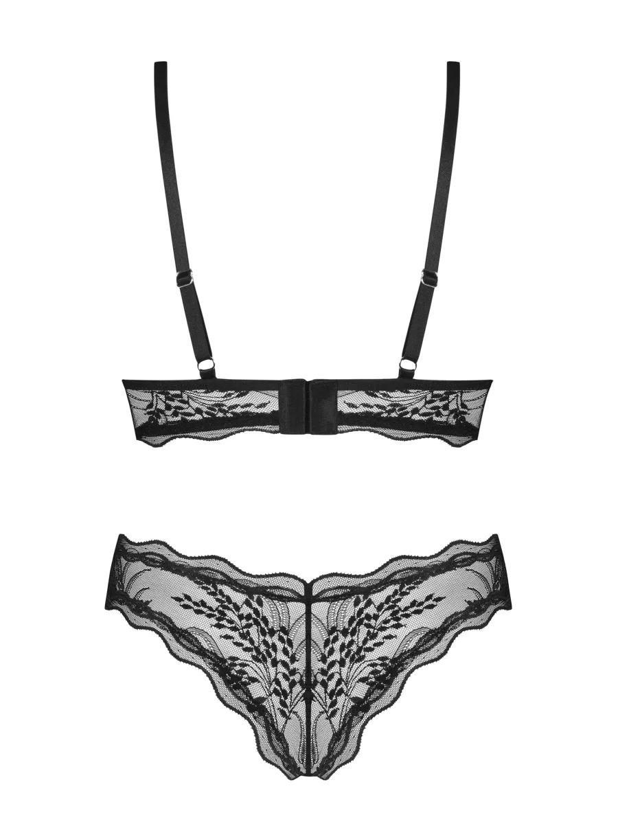 Schwarzes Spitzen-Set Perisia — 2-teilige Dessous