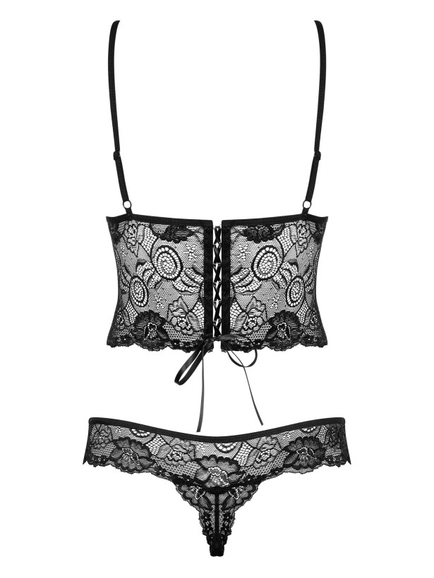Black Lace Teddy Obsessive Alluria — Underwire Support
