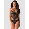 Black Lace Teddy Obsessive Alluria — Underwire Support