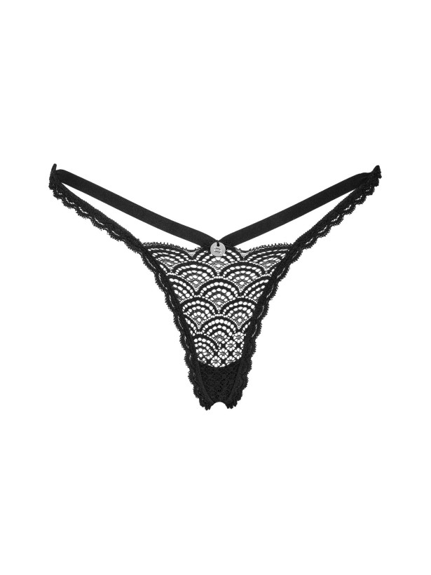 Black Lace Thong Obsessive Chemeris — Strappy Back