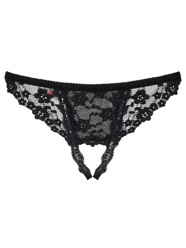 Black Lace Thong Obsessive Letica — Open Crotch