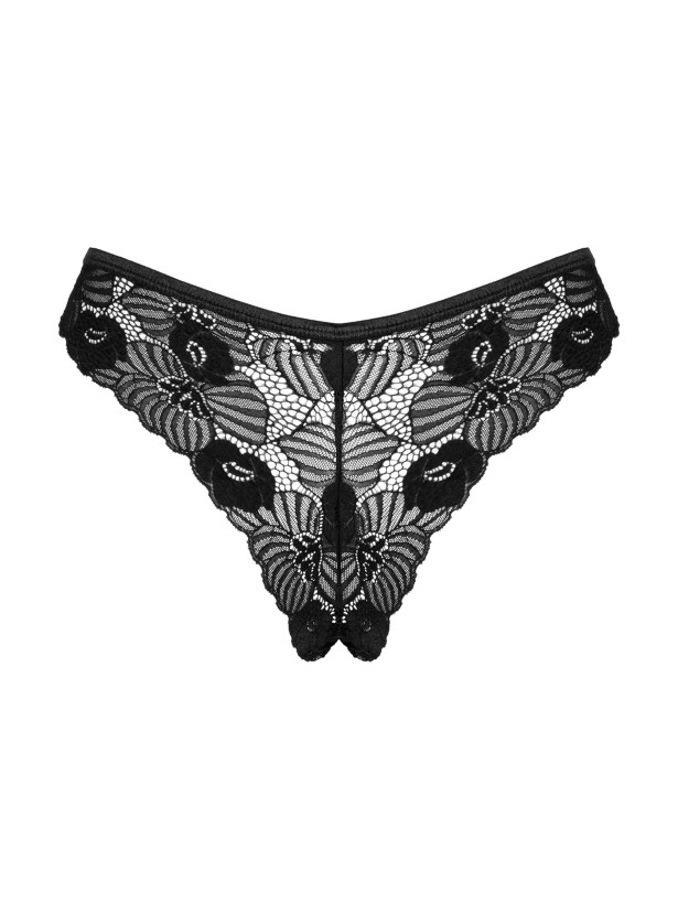 Black Lace Thong Obsessive Serena Love — Floral
