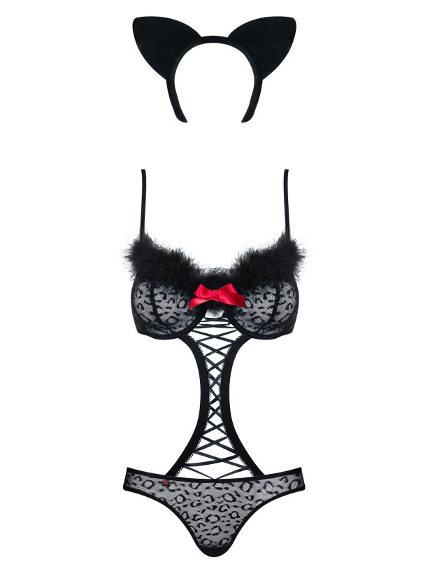 Black Leopard Bodysuit Obsessive Gepardina — Kitty Set