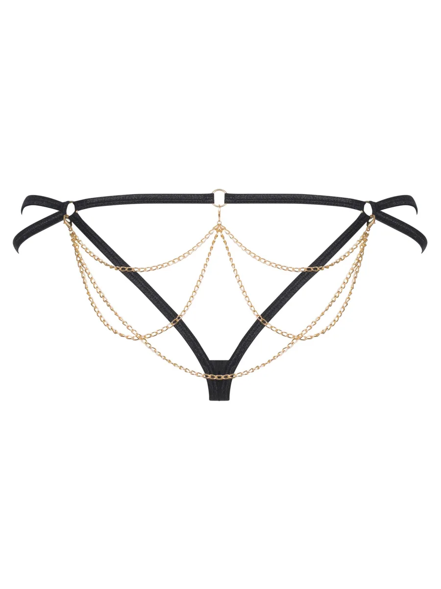 Black Leopard Thong Obsessive Pantheria — Mesh Panties