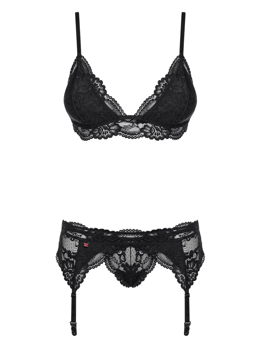 Black Lingerie Set Obsessive 810 — Three Piece