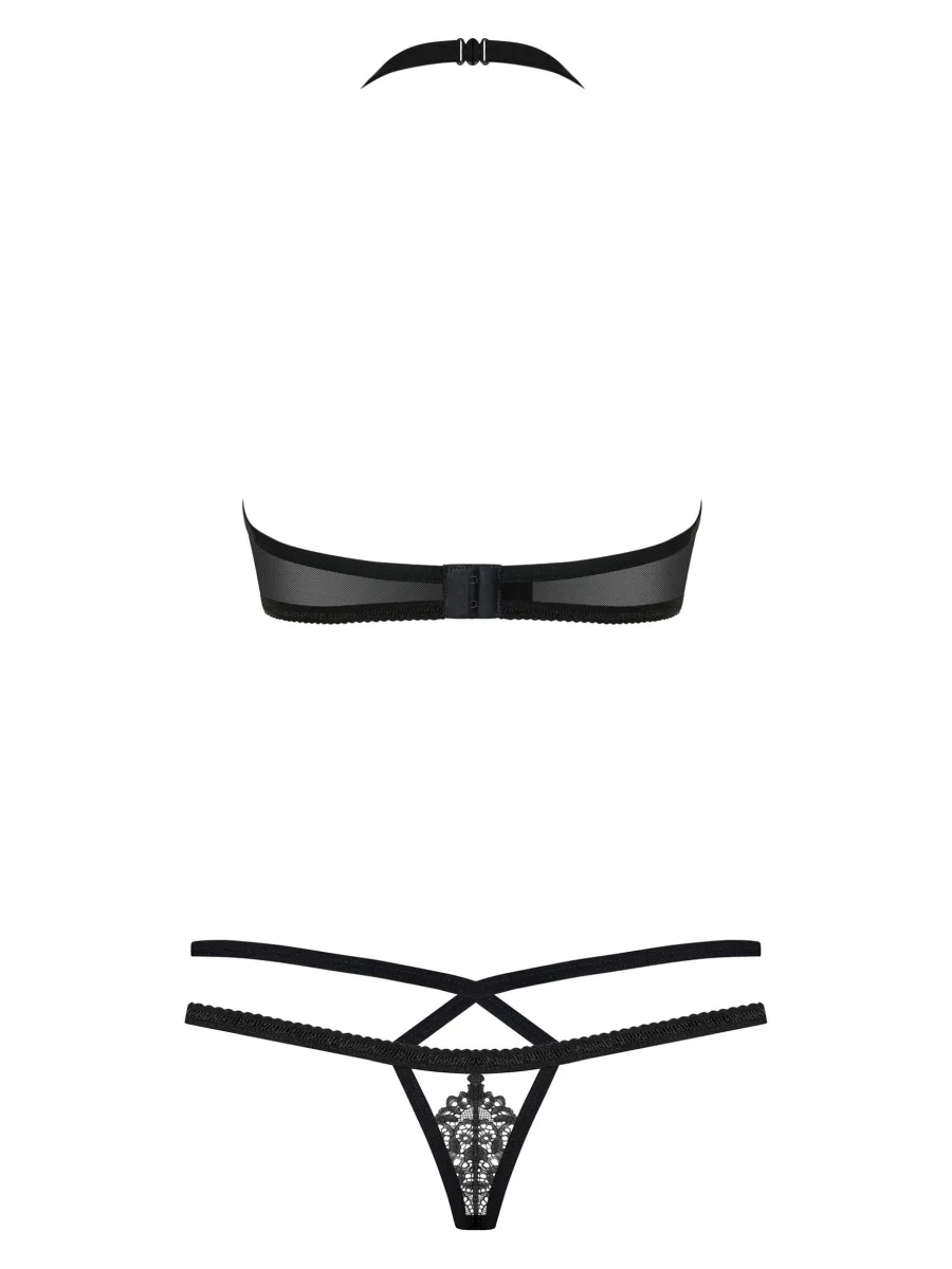 Black Lingerie Set Obsessive 838-SET-1 — Lace Details