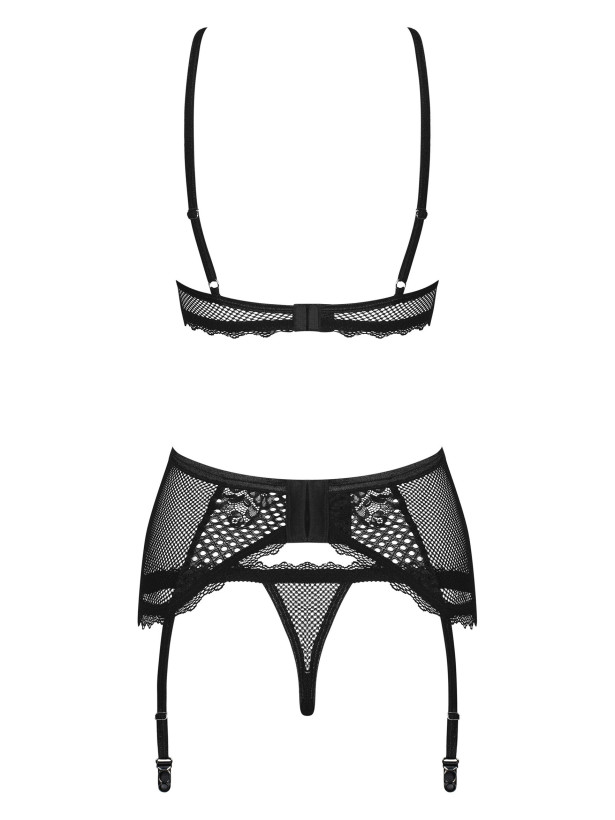 Black Lingerie Set Obsessive Basitta — Lace Up Details