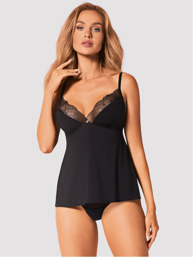 Black Lingerie Set Obsessive Bella Rou — Two Piece