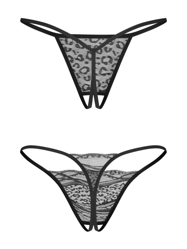 Schwarzes Dessous-Set Obsessive Bianca — Ouvert