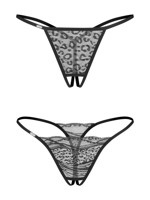 Schwarzes Dessous-Set Obsessive Bianca — Ouvert