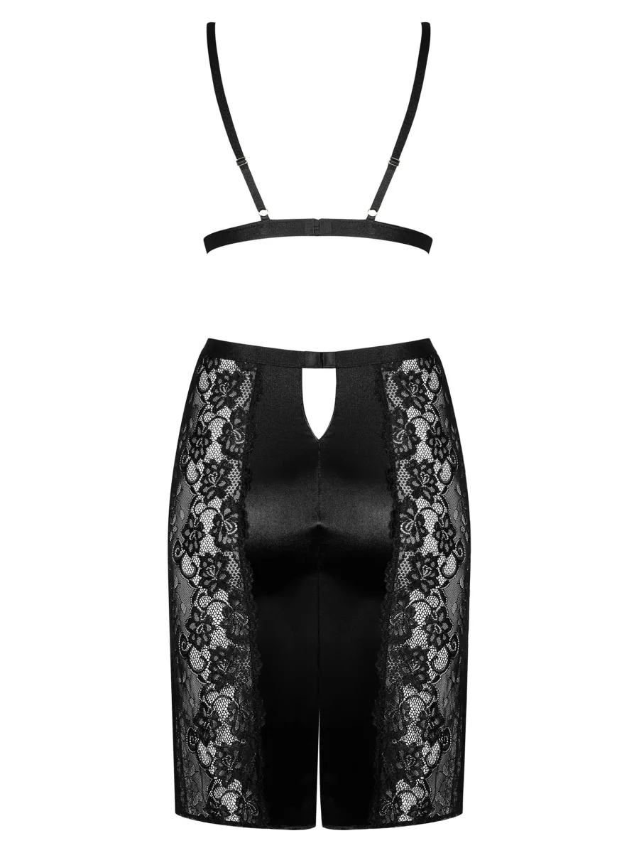 Black Lingerie Set Obsessive Blanita — Satin Lace