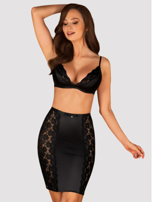 Black Lingerie Set Obsessive Blanita — Satin Lace