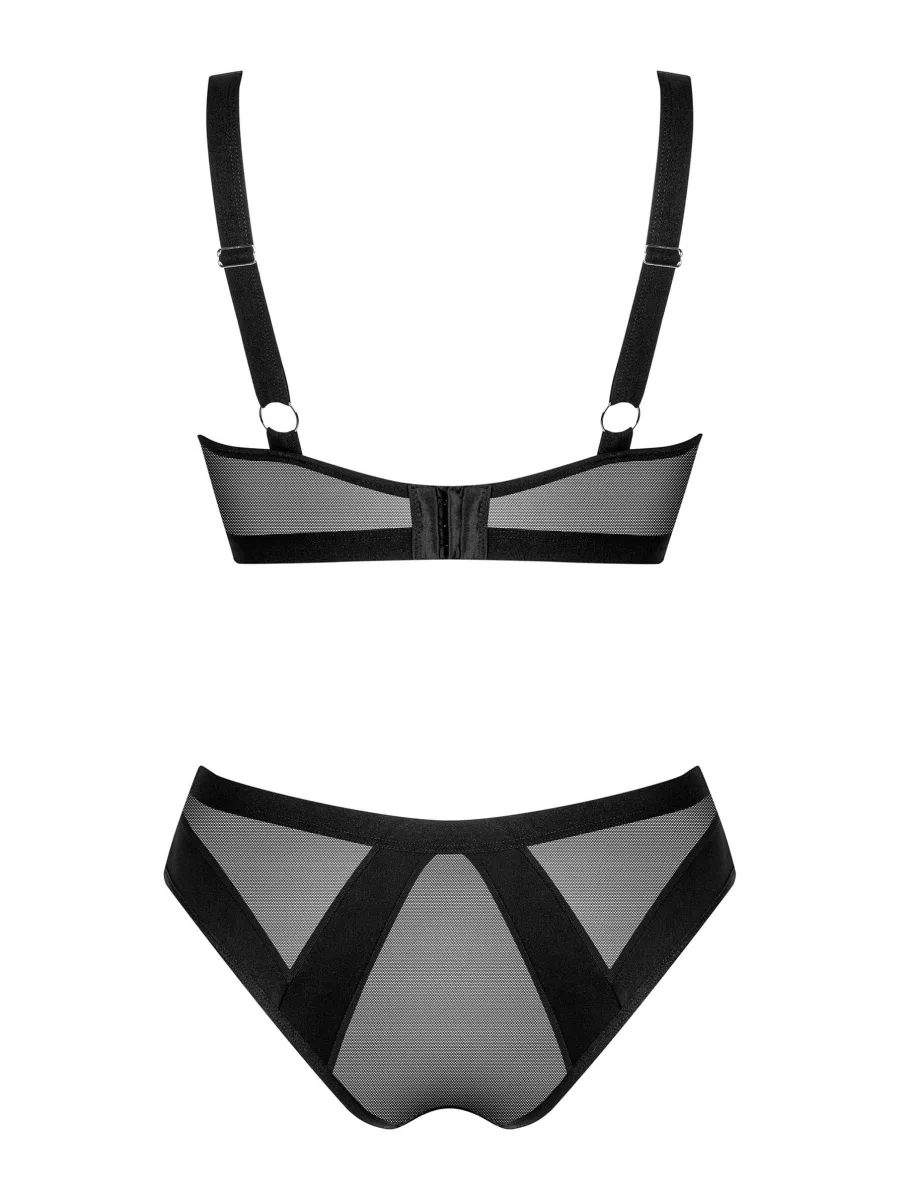 Black Lingerie Set Obsessive Chic Amoria — Mesh