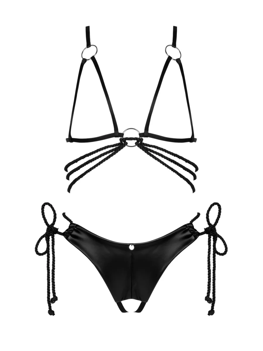Black Lingerie Set Obsessive Cordellis — Cupless