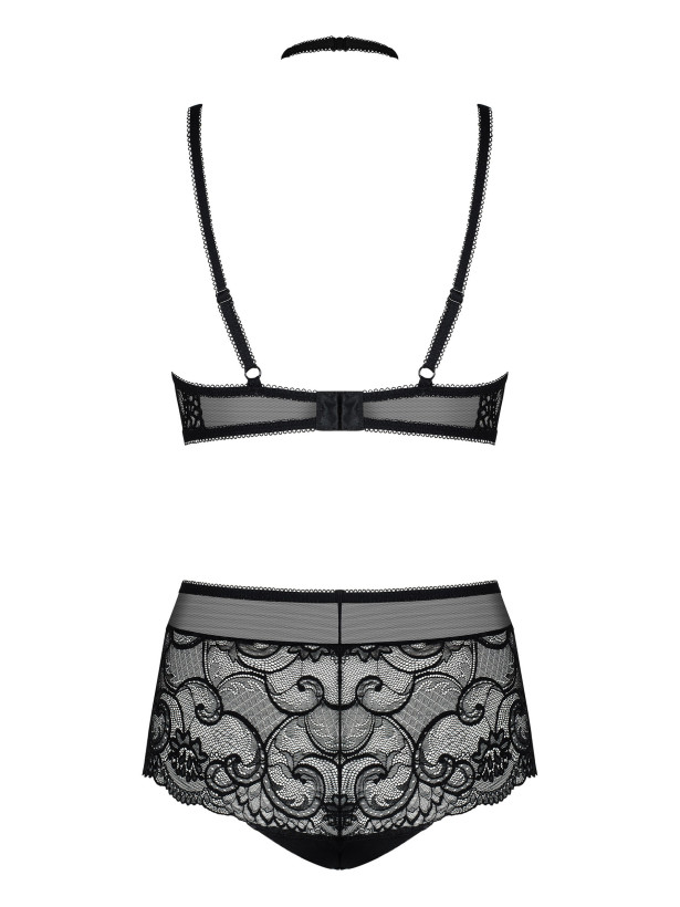 Black Lingerie Set Obsessive Elizenes — Choker Detail
