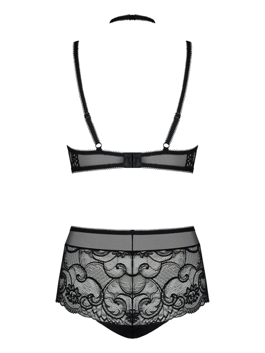 Black Lingerie Set Obsessive Elizenes — Choker Detail