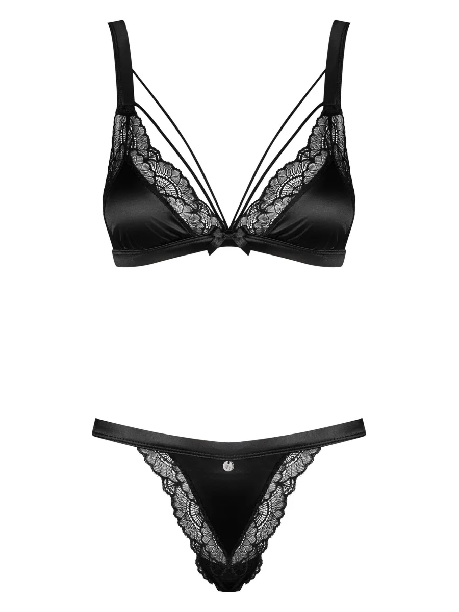 Black Lingerie Set Obsessive Eloissa — Lace Trim