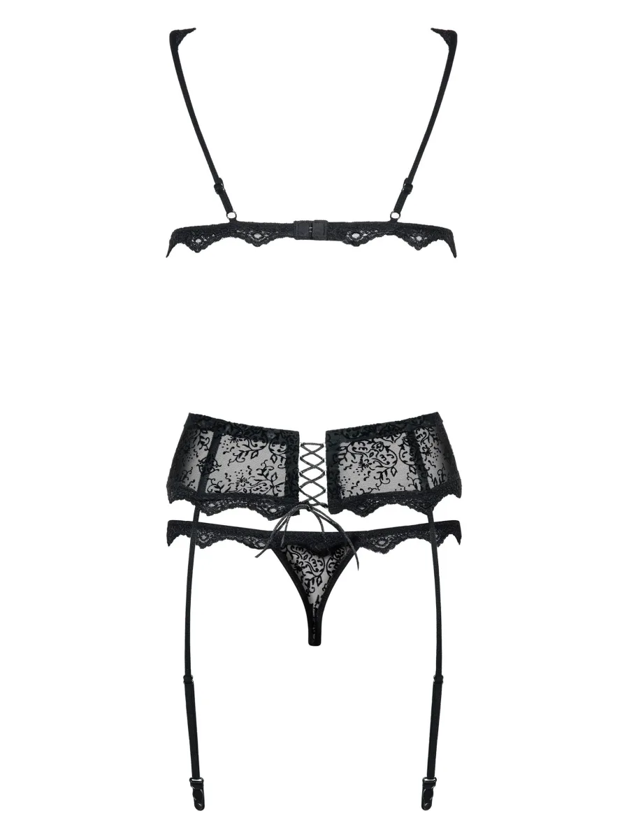 Black Lingerie Set Obsessive Emperita — Lace
