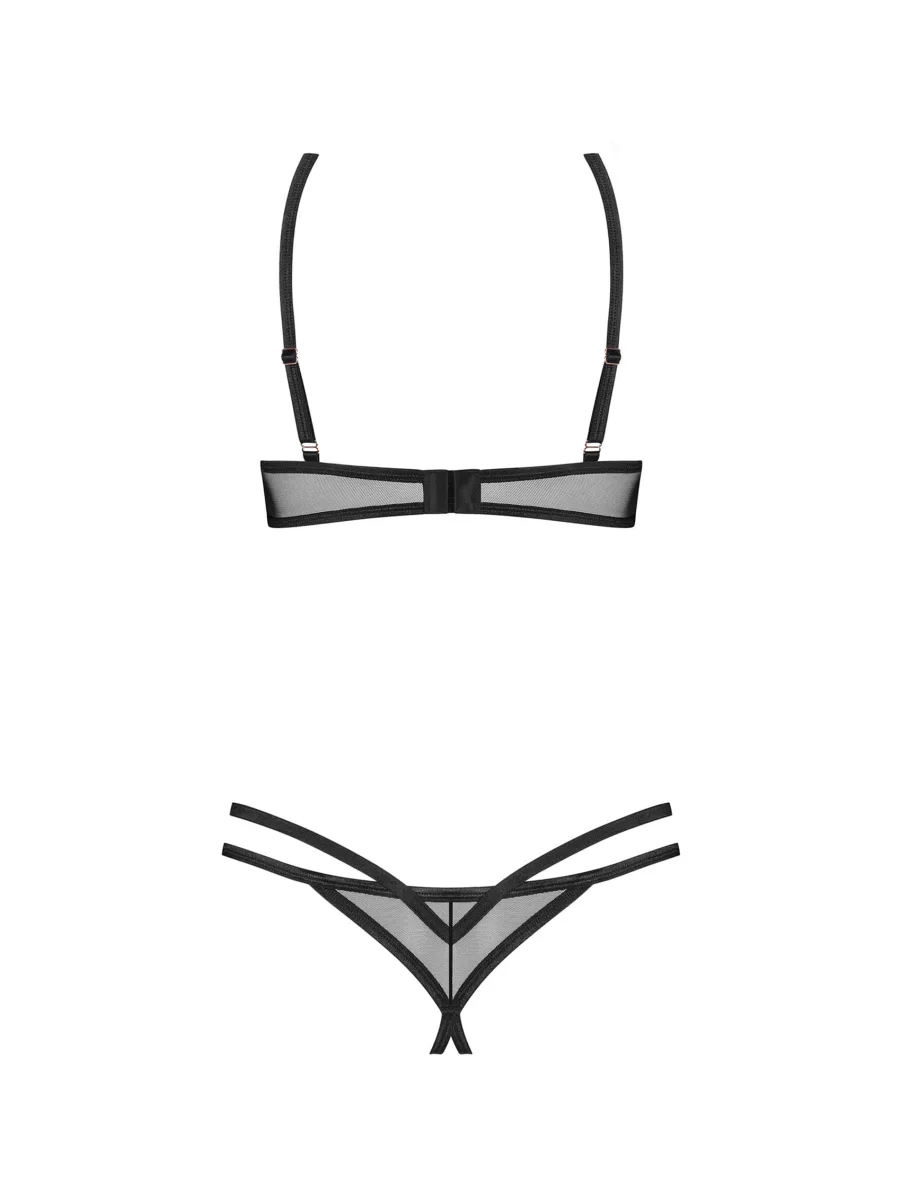 Black Lingerie Set Obsessive Euridia — Open Design