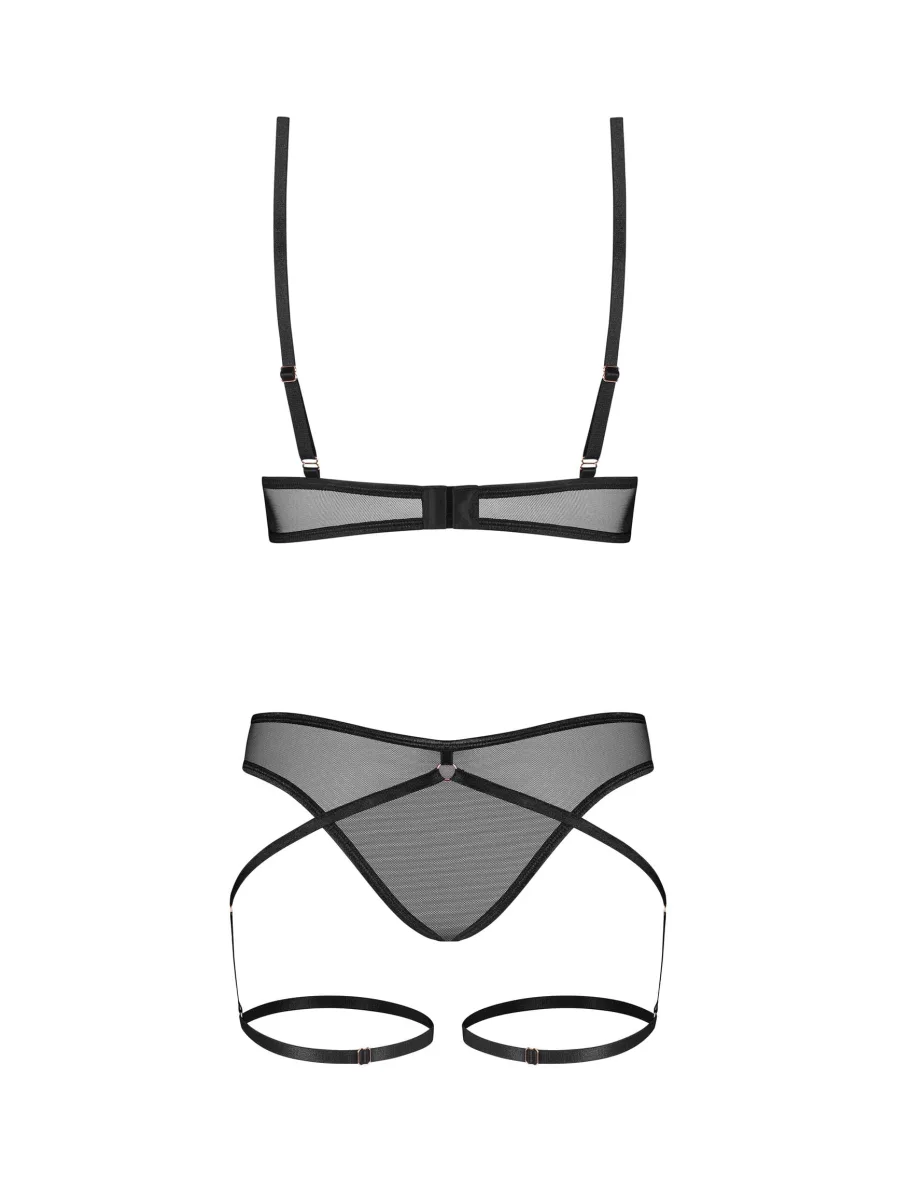 Black Lingerie Set Obsessive Euridia — Strappy Bra