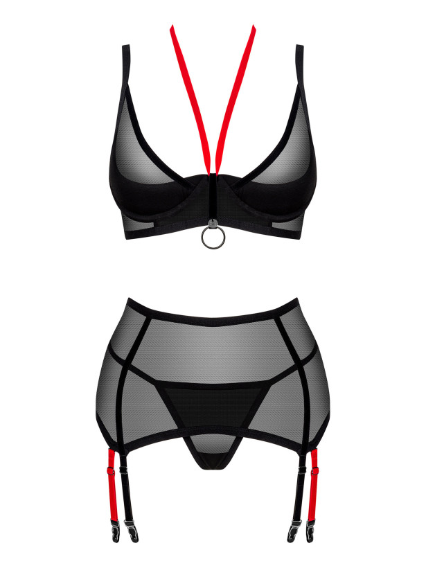 Black Lingerie Set Obsessive Glandez — 3-Piece Set