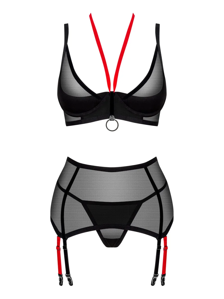 Black Lingerie Set Obsessive Glandez — 3-Piece Set