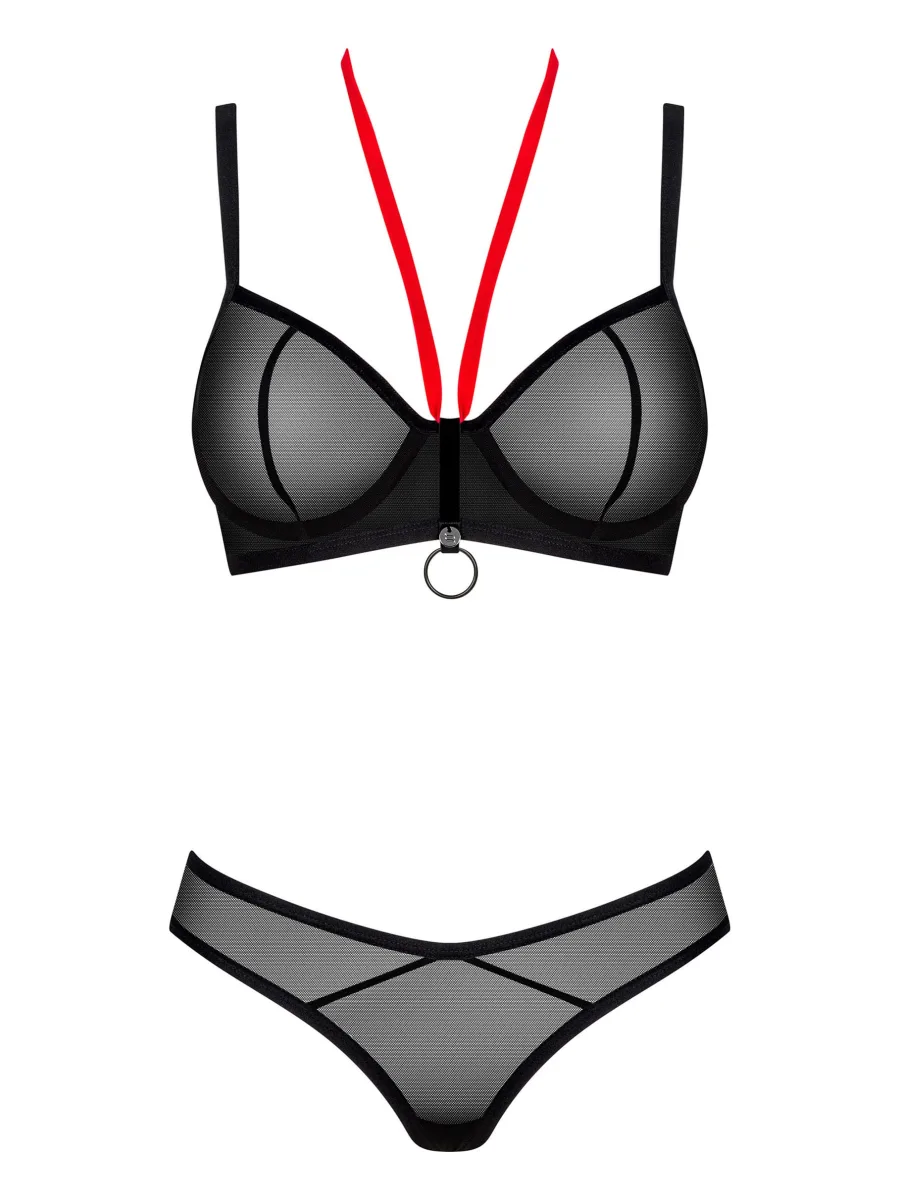 Black Lingerie Set Obsessive Glandez — Sheer Mesh
