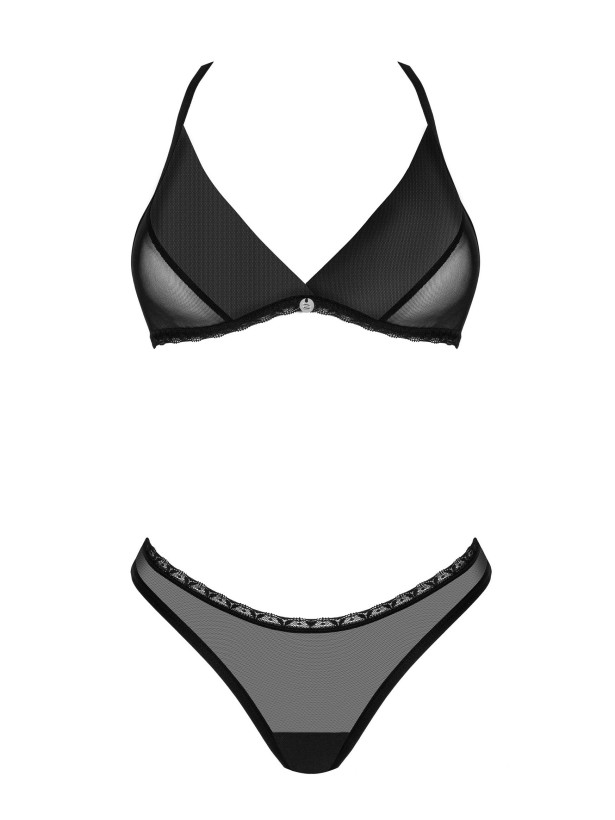 Black Lingerie Set Obsessive Latinesa — Floral Mesh