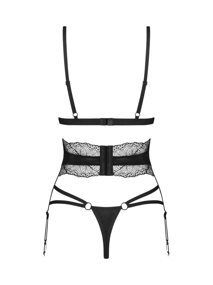 Black Lingerie Set Obsessive Lobellis — 3-Piece Lace
