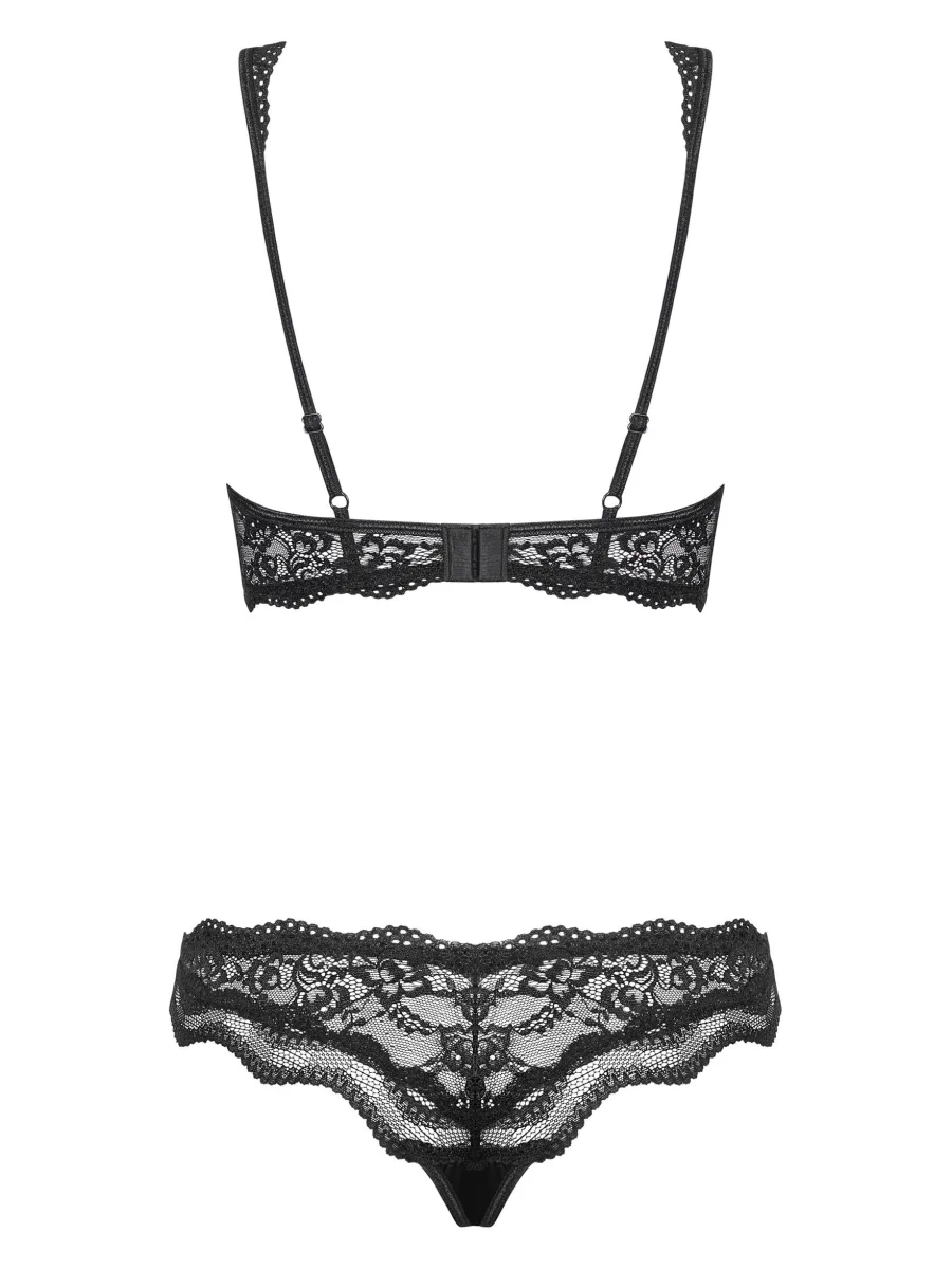 Black Lingerie Set Obsessive Luvae — Lace Bra