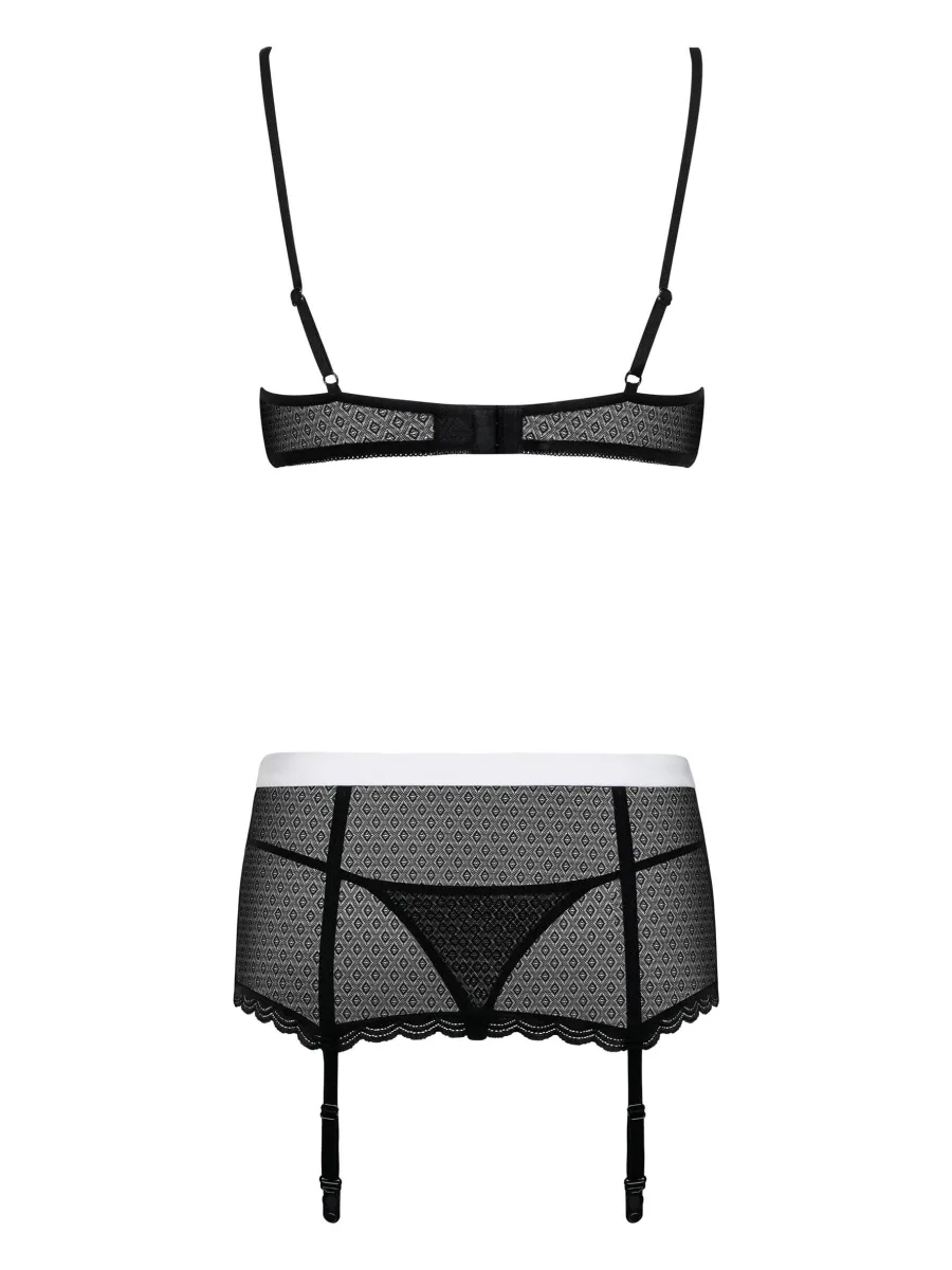 Black Lingerie Set Obsessive Maidme — 5-Piece Costume
