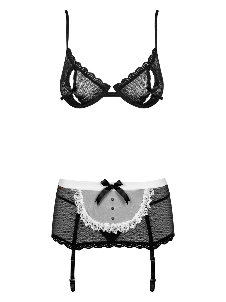 Black Lingerie Set Obsessive Maidme — 5-Piece Costume