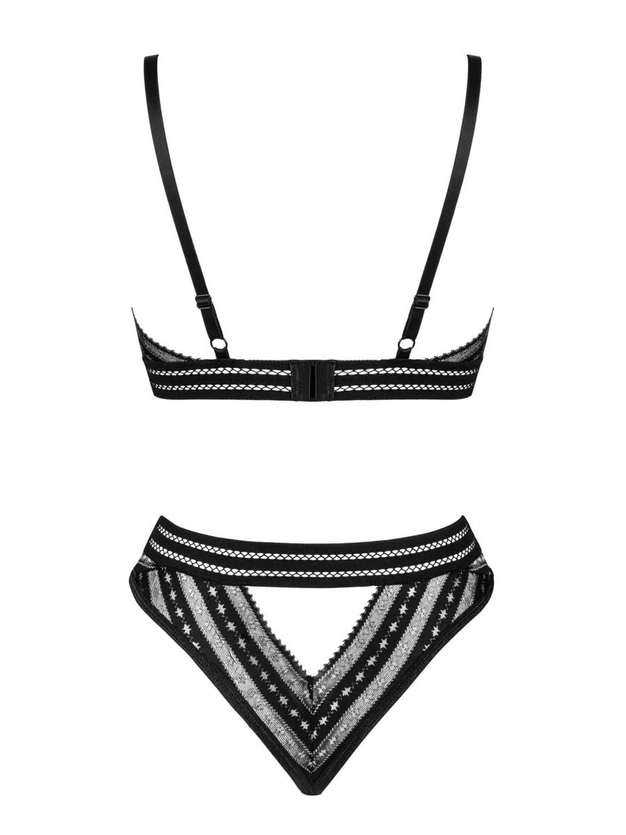 Black Lingerie Set Obsessive Natilya — Sheer Bralette