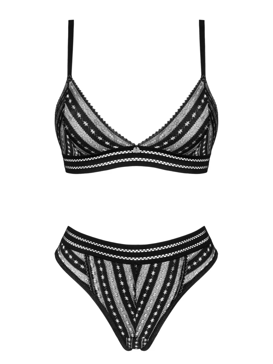 Black Lingerie Set Obsessive Natilya — Sheer Bralette
