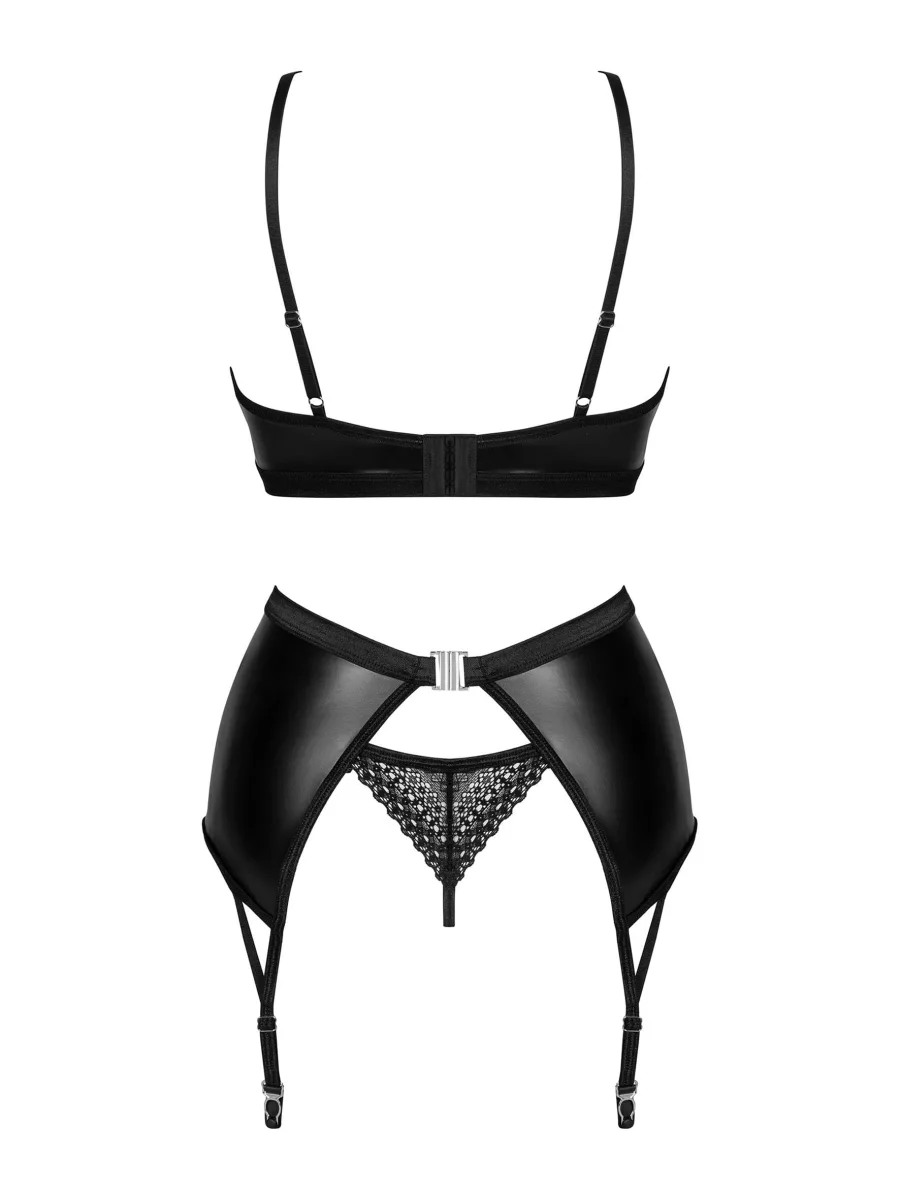 Black Lingerie Set Obsessive Norides — Zipper Detail