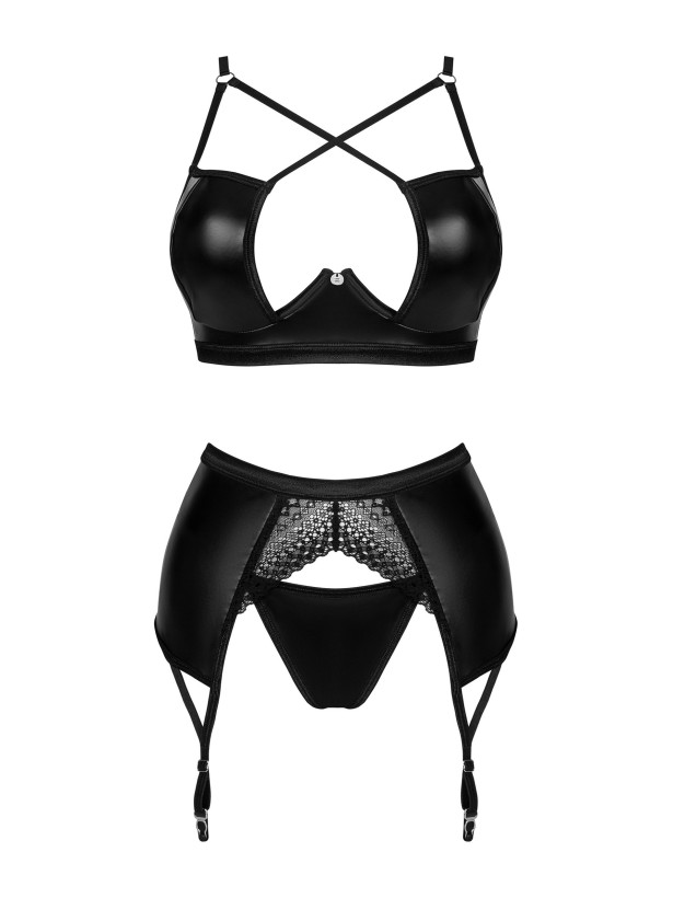 Obsessive Norides Pikantes Set: Soft-BH, String und Strumpfhalter