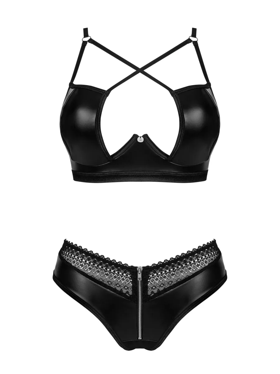 Obsessive Norides Erotik-Set: Slip mit Reißverschluss und BH