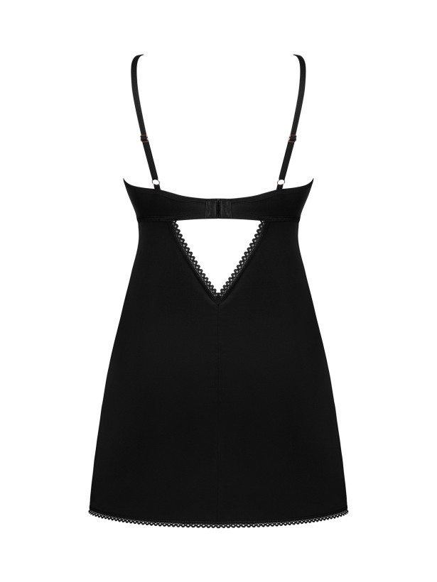 Black Lingerie Set Obsessive Rosenty — Floral Chemise