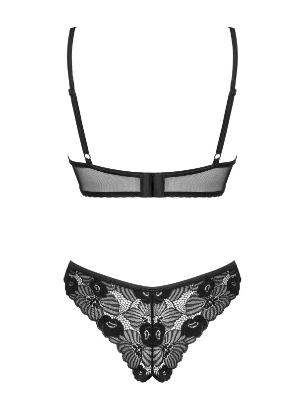 Obsessive Serena Love Schwarzes Spitzen-Set: Soft-BH und String
