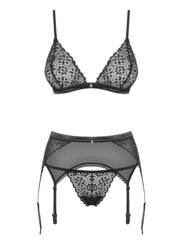 Obsessive Shibu Elegantes Lingerie-Set mit Strumpfhalter