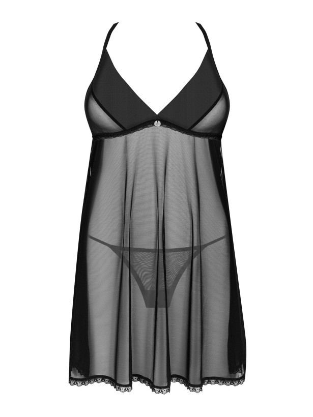 Black Mesh Babydoll Obsessive Latinesa — Lace Back