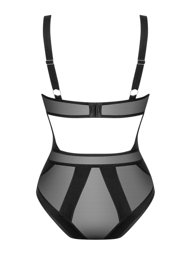 Black Mesh Bodysuit Obsessive Chic Amoria — Geometric Teddy