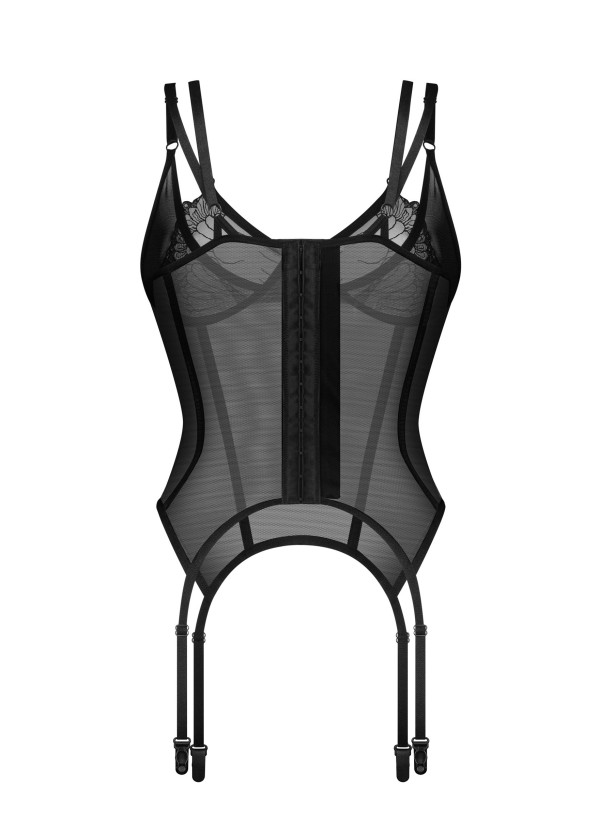 Black Mesh Corset Obsessive Arrowel — Slimming Fit