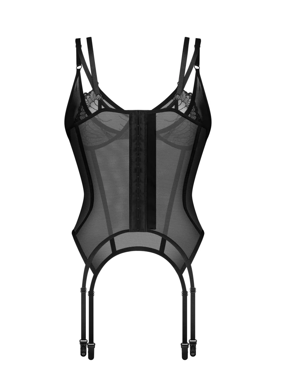 Black Mesh Corset Obsessive Arrowel — Slimming Fit