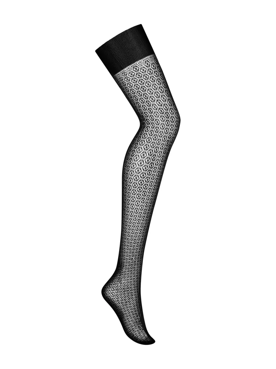 Black Mesh Stockings Obsessive S824 — Geometric Pattern