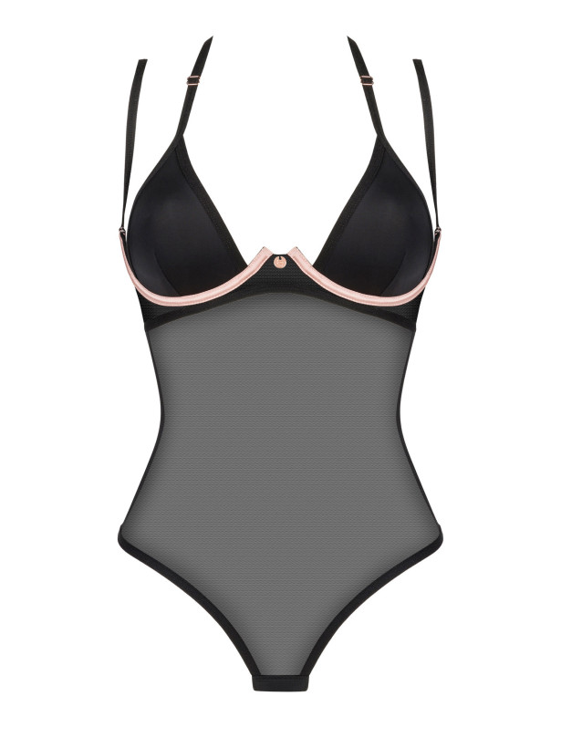 Black Mesh Teddy Obsessive Selinne — Underwired Cups